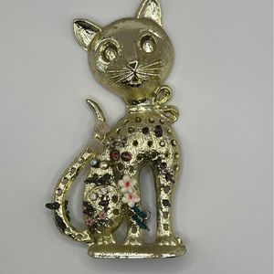 Vintage cat earring holder with costume earrings Torino